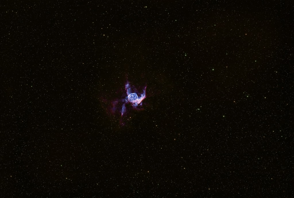 Thors head nebula through dual band filter
